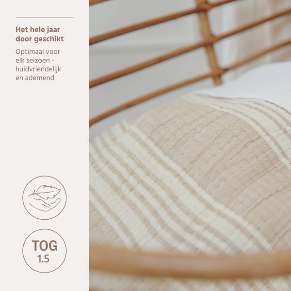 Meyco Deken Pre Washed Hydrofiel Jacquard Stripe Sand 75x100 cm