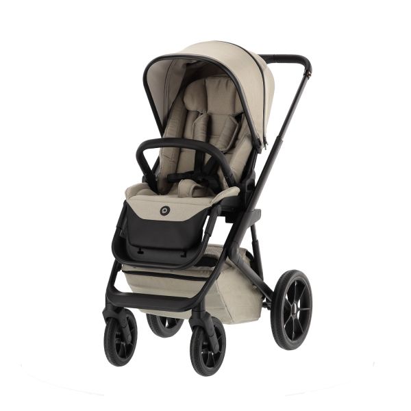 Qute Q-Rider Plus Kinderwagen - Mineral Clay | Kidsriver Curve Autostoel - Clay | Kidsriver Isofix Base