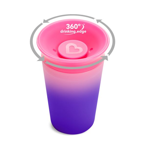 Munchkin Miracle 360 Trainer Changing Color Beker - 12mnd+ - 266ml -Pink