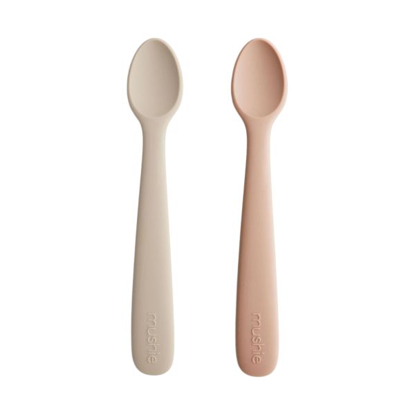 Mushie Babylepel - 2 Stuks - Siliconen - Blush / Shifting Sand
