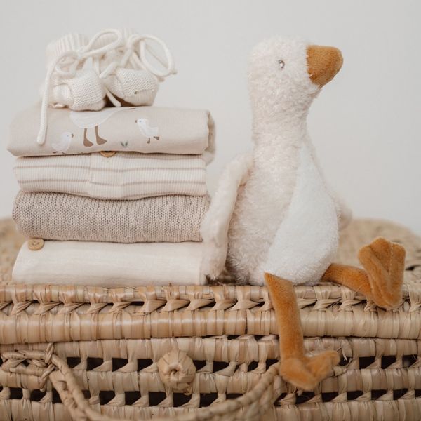 Little Dutch Little Goose Korte Mouw Romper - Maat 68 - Beige Little Dutch Little Goose Korte Mouw Romper - Maat 68 - Beige