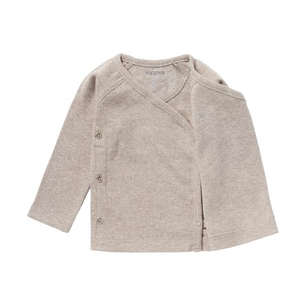 Noppies T-Shirt Overslag Rib Nanyuki Taupe Melange 50 Noppies T-Shirt Overslag Rib Nanyuki Taupe Melange 50