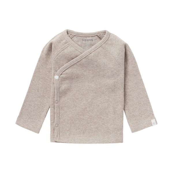 Noppies T-Shirt Overslag Rib Nanyuki Taupe Melange 50 Noppies T-Shirt Overslag Rib Nanyuki Taupe Melange 50