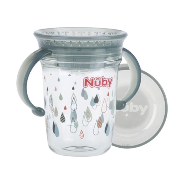 Nuby Tritan 360° Wonder Cup Grijs 240ml 6mnd+ Nuby Tritan 360° Wonder Cup Grijs 240ml 6mnd+