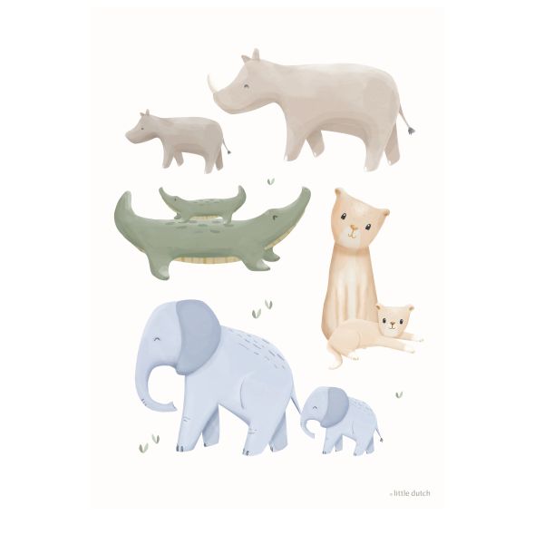 Little Dutch Safari Leo Poster - A3 Little Dutch Safari Leo Poster - A3
