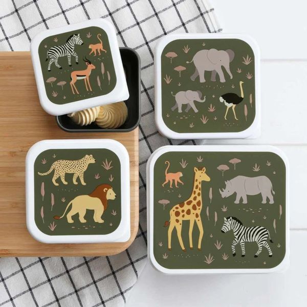 A Little Lovely Company Lunch & Snack Box Set - Savanna