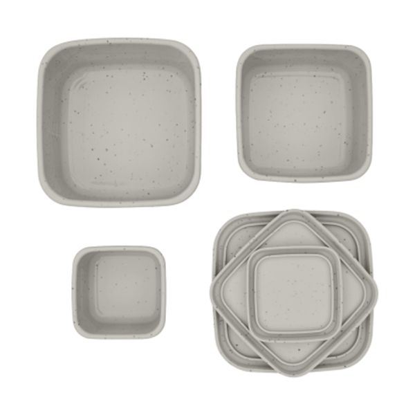 Kikkaboo Opbergdoosjes - 3 Stuks - Platina Siliconen - Zand