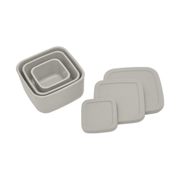 Kikkaboo Opbergdoosjes - 3 Stuks - Platina Siliconen - Zand