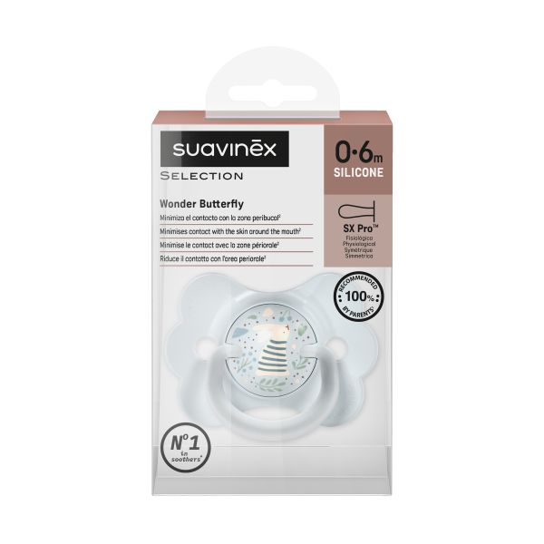 Suavinex Wonderland SX Pro Fopspeen - 0-6 Mnd - Silicone - Blauw