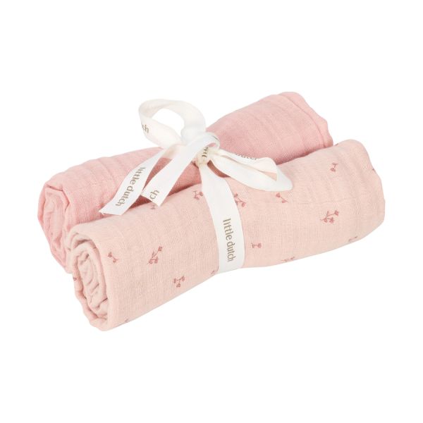 Little Dutch Pure Swaddle Doeken - Set Van 2 - Tetra - 70 x 70 cm - Blossom