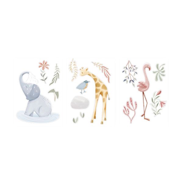 Little Dutch Muursticker Set - Blooming Safari - A3 Little Dutch Muursticker Set - Blooming Safari - A3