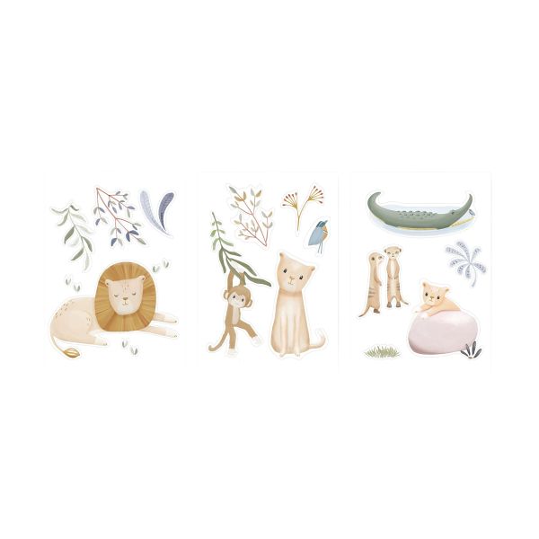 Little Dutch Muursticker Set - Safari Leo - A3 Little Dutch Muursticker Set - Safari Leo - A3