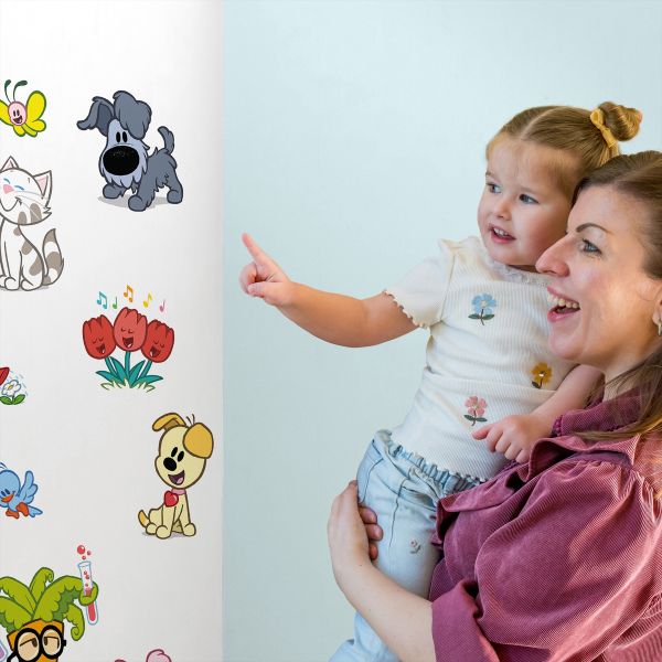 Woezel & Pip Muurstickers A4 Set - Dieren