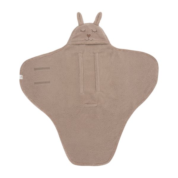 Jollein Wikkeldeken - Milky Coffee - Bunny Cloudy Rib Jollein Wikkeldeken - Milky Coffee - Bunny Cloudy Rib