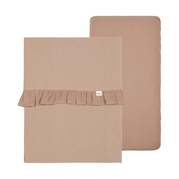 Koeka Wieglaken En Hoeslaken Set Ruffle Faro Caffe Koeka Wieglaken En Hoeslaken Set Ruffle Faro Caffe