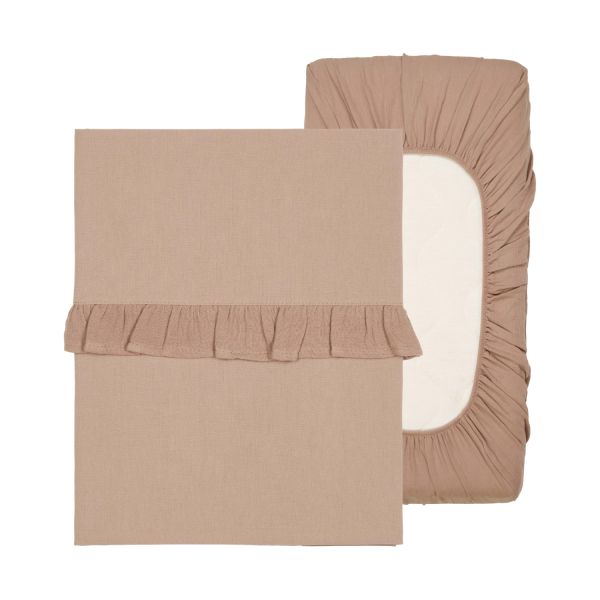 Koeka Wieglaken En Hoeslaken Set Ruffle Faro Caffe Koeka Wieglaken En Hoeslaken Set Ruffle Faro Caffe