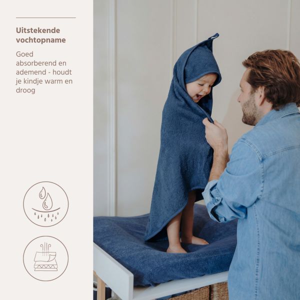 Meyco Badcape Uni - Badstof - 75x75 cm - Indigo Meyco Badcape Uni - Badstof - 75x75 cm - Indigo