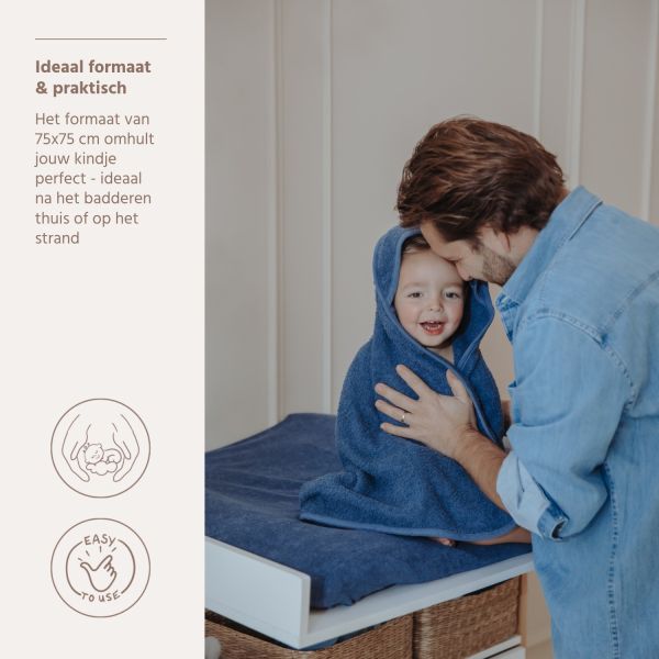 Meyco Badcape Uni - Badstof - 75x75 cm - Indigo Meyco Badcape Uni - Badstof - 75x75 cm - Indigo