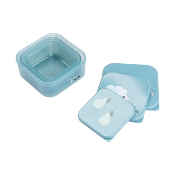 Done By Deer Tiny Farm Snack Box - 3 Stuks - Blue Done By Deer Tiny Farm Snack Box - 3 Stuks - Blue