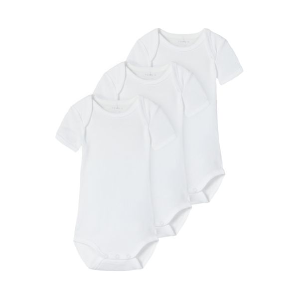 Name It Solid Romper - 3-Pack - Mt. 56 - Bright White Name It Solid Romper - 3-Pack - Mt. 56 - Bright White