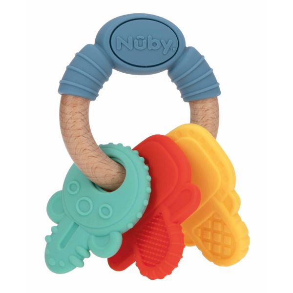 Nûby Hout/Silicone Bijtsleutels 3mnd+ Nûby Hout/Silicone Bijtsleutels 3mnd+