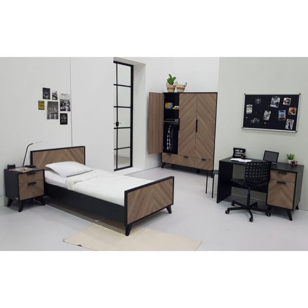 Interbaby Bed 90 x 200 - Bureau - Nachtkastje - Hanglegkast 2 Deuren/1 Lade Lancaster Interbaby Bed 90 x 200 - Bureau - Nachtkastje - Hanglegkast 2 Deuren/1 Lade Lancaster