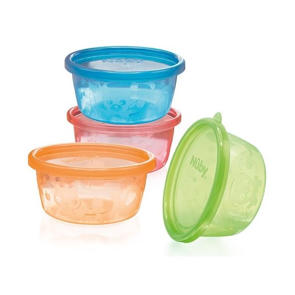 Nûby Bewaarbakjes Snack Cups 240ml 4-Pack 3mnd+ Nûby Bewaarbakjes Snack Cups 240ml 4-Pack 3mnd+