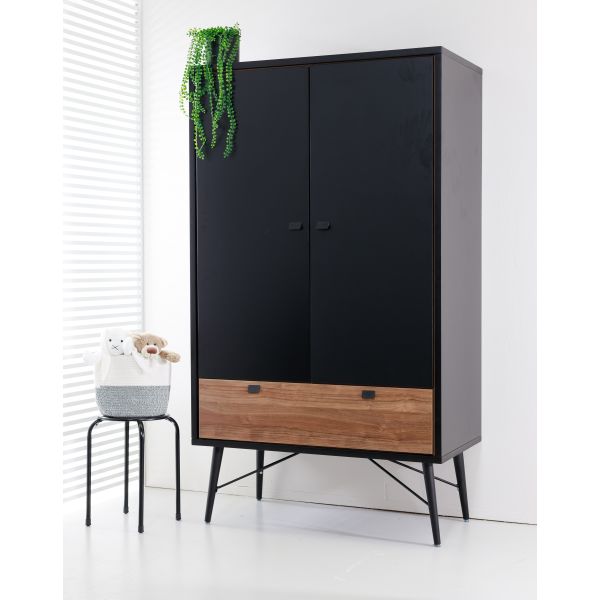 TWF Hanglegkast 2-deurs Retro Black TWF Hanglegkast 2-deurs Retro Black