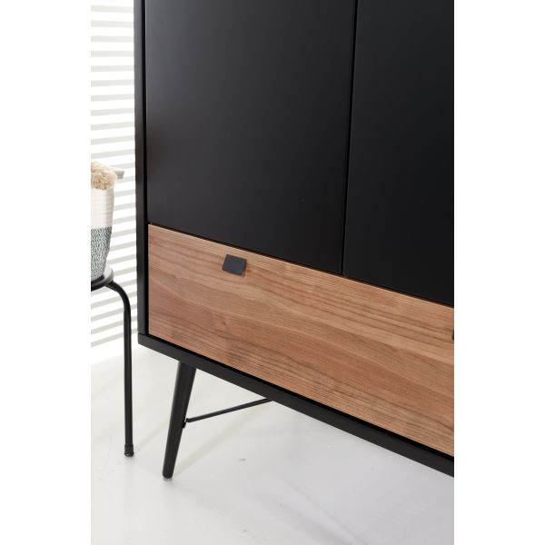 TWF Hanglegkast 2-deurs Retro Black TWF Hanglegkast 2-deurs Retro Black