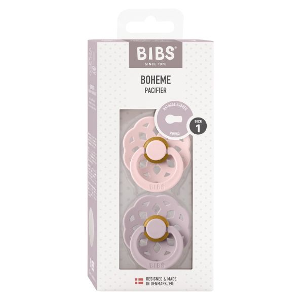 BiBs Boheme Fopspeen - Rond - 2 Stuks - 0-6 Mnd - Blossom/Dusky Lilac BiBs Boheme Fopspeen - Rond - 2 Stuks - 0-6 Mnd - Blossom/Dusky Lilac