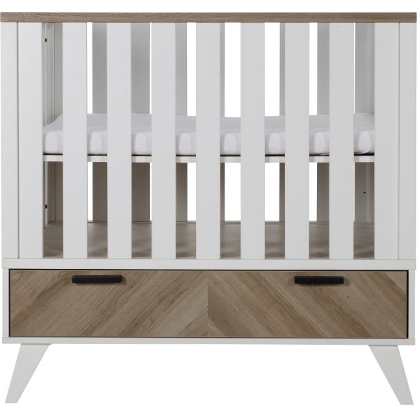 Interbaby Lancaster Park Met Lade - Wit/Visgraatmotief Interbaby Lancaster Park Met Lade - Wit/Visgraatmotief