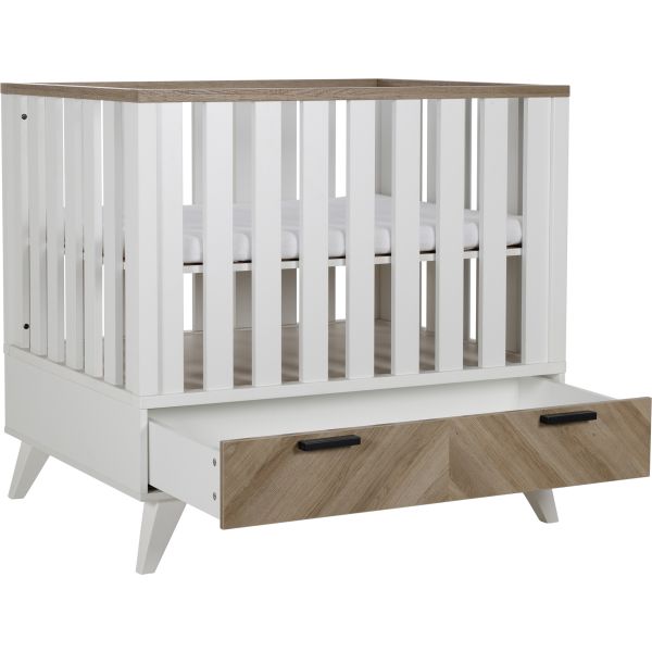 Interbaby Lancaster Park Met Lade - Wit/Visgraatmotief Interbaby Lancaster Park Met Lade - Wit/Visgraatmotief