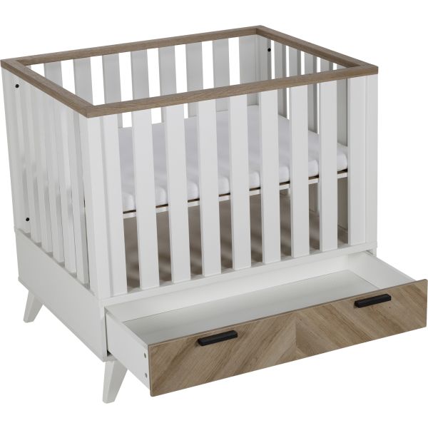 Interbaby Lancaster Park Met Lade - Wit/Visgraatmotief Interbaby Lancaster Park Met Lade - Wit/Visgraatmotief