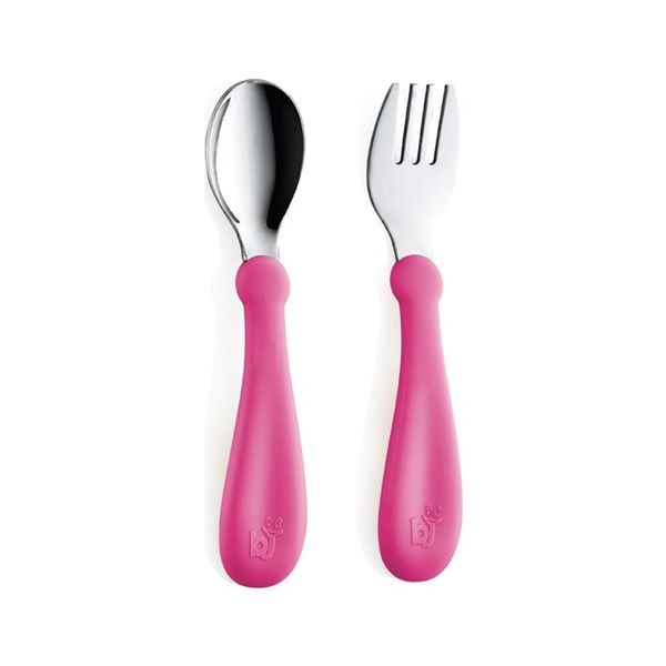 Babyjem Vork En Lepel Metaal Roze