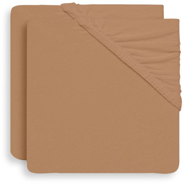 Jollein Ledikanthoeslaken Jersey 60 x 120 cm Biscuit 2-pack Jollein Ledikanthoeslaken Jersey 60 x 120 cm Biscuit 2-pack