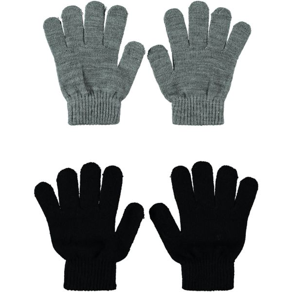 Sarlini Handschoenen Knit Multi Black 2-Pack One size Sarlini Handschoenen Knit Multi Black 2-Pack One size