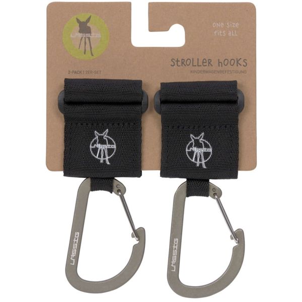 Lässig Stroller Hooks Met Karabijnhaak Black 2-Pack