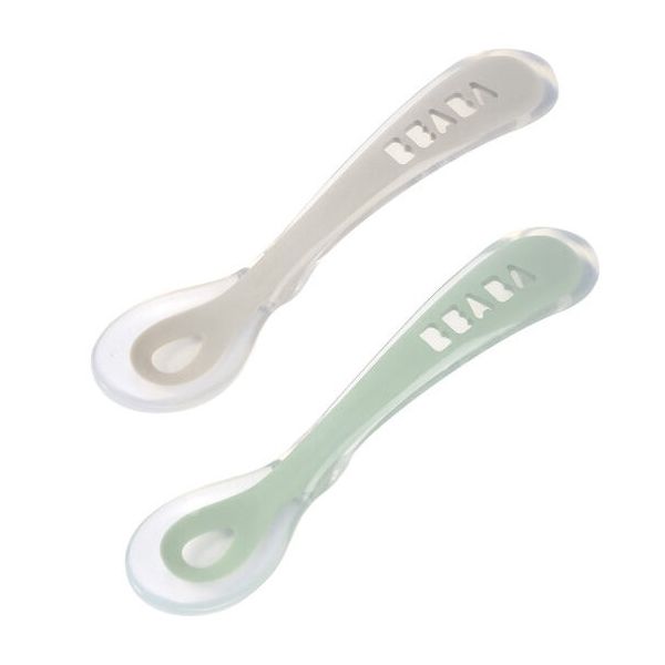 Beaba Lepelset - 2 Delig - Velvet Grey/Sage Green