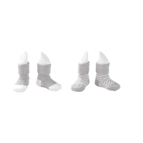 KipKep Blijf-Sokjes - 6-12 Mnd - 2-Pack - Silver Grey KipKep Blijf-Sokjes - 6-12 Mnd - 2-Pack - Silver Grey