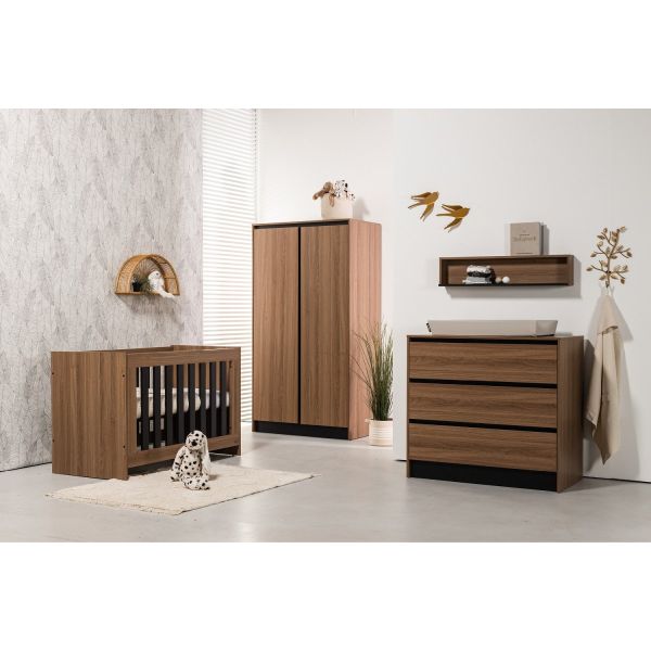 TWF Ledikant 60 x 120 - Commode 3 Laden Denia - Hanglegkast 2 Deuren Denia TWF Ledikant 60 x 120 - Commode 3 Laden Denia - Hanglegkast 2 Deuren Denia