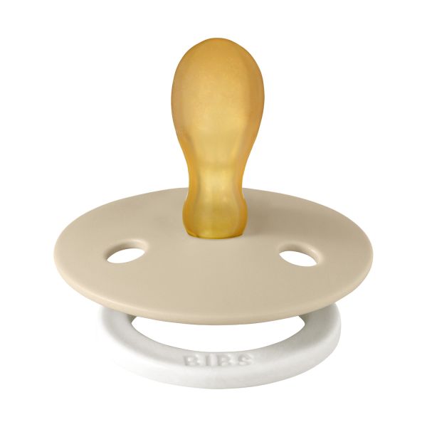 BiBs Glow In The Dark Retro Fopspeen - Rond - 2 Stuks - 0-6 Mnd - Blush/Vanilla