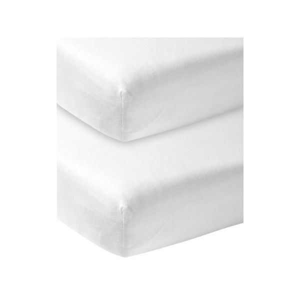 Meyco Ledikanthoeslaken Jersey Wit 60 x 120 cm (2-Pack)