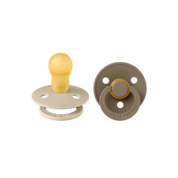 BiBs Fopspeen - Rond - 2 Stuks - 18+ Mnd - Vanilla/Dark Oak 