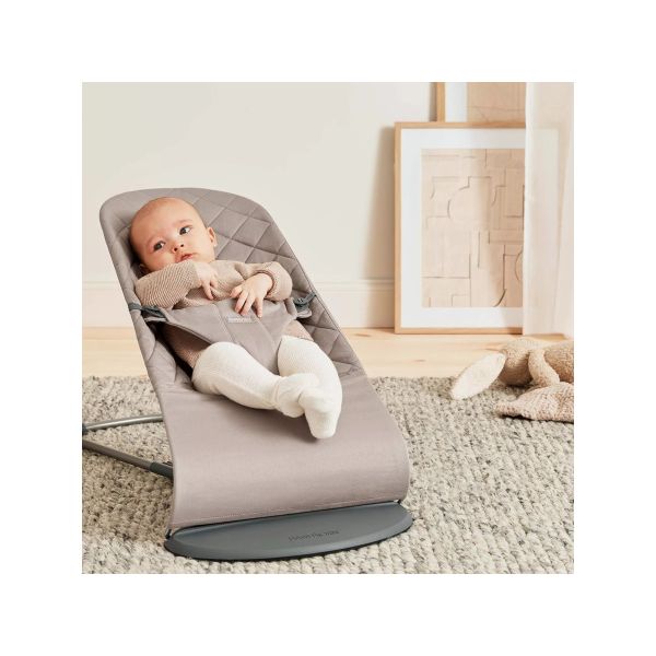 BabyBjörn Bliss Wipstoel - Geweven Klassiek Quilt - Zandgrijs