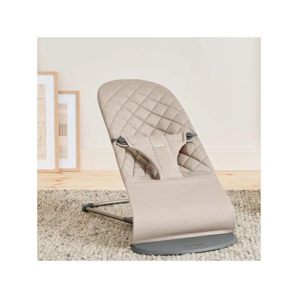 BabyBjörn Bliss Wipstoel - Geweven Klassiek Quilt - Zandgrijs