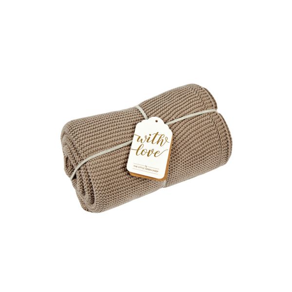 The Little Green Sheep Deken Organic Knitted Cellular Truffle The Little Green Sheep Deken Organic Knitted Cellular Truffle
