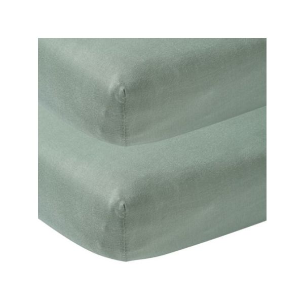 Meyco Ledikanthoeslaken Jersey Stone Green 60 x 120 cm (2-Pack)