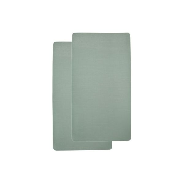 Meyco Ledikanthoeslaken Jersey Stone Green 60 x 120 cm (2-Pack)