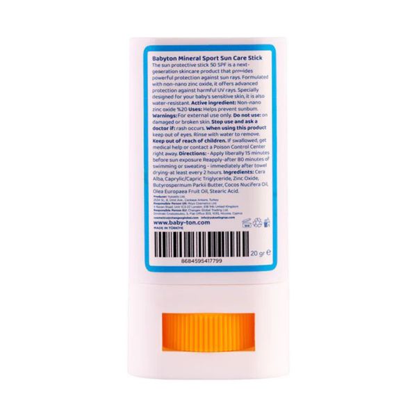 Babyton Zonnecrème Stick - SPF50 - 20g Babyton Zonnecrème Stick - SPF50 - 20g