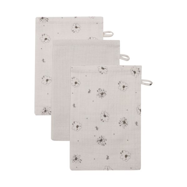 Bebe-Jou Washand tetra Tiny Sheep 3 Stuks Bebe-Jou Washand tetra Tiny Sheep 3 Stuks